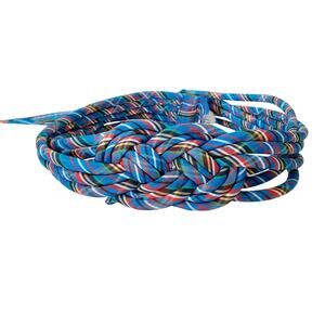 Vintage 80s Braided Rope Belt Blue Knotted Tie Close Womens OS